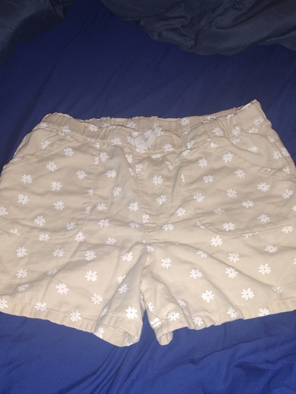 Little Girls wonder nation Cream Floral Print Elastic-Waist Shorts